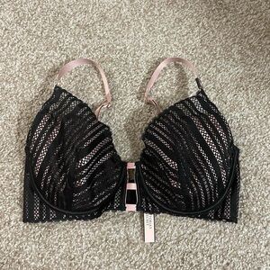 Black and pink Victoria's Secret bra